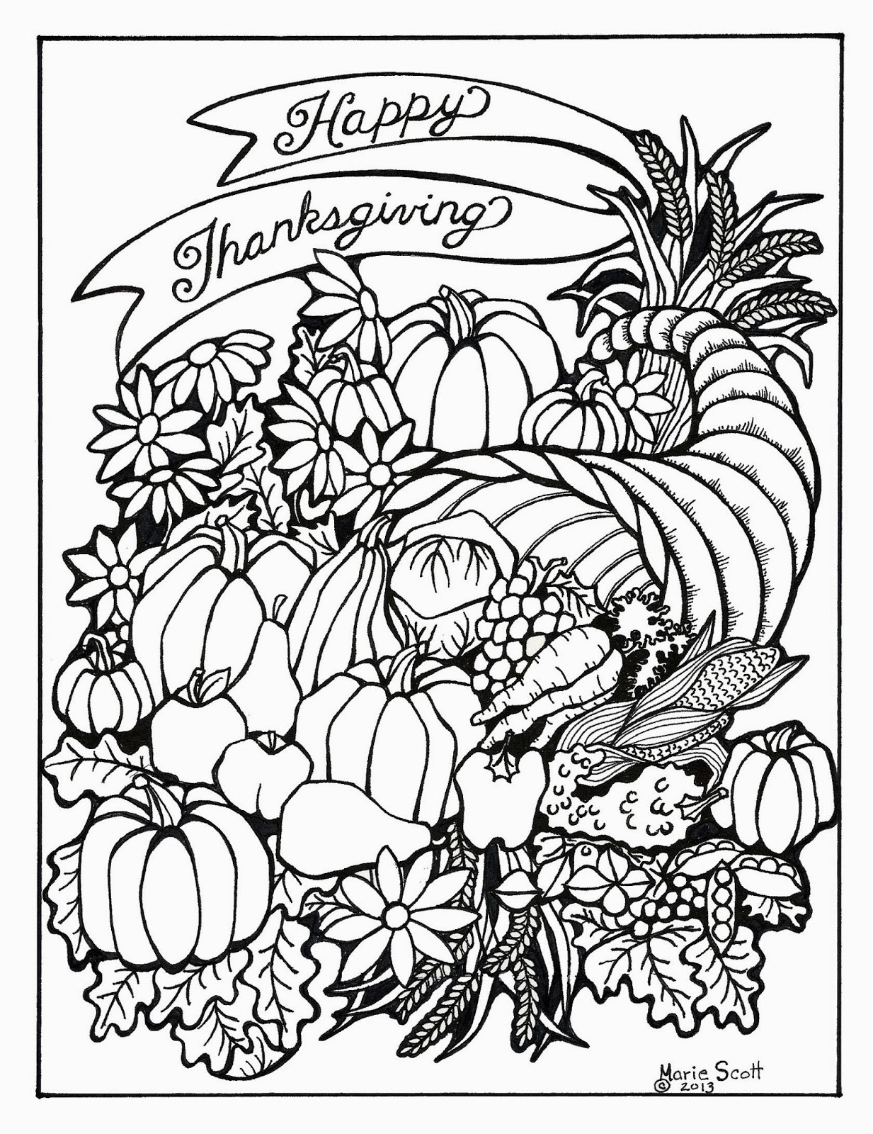 Thanksgiving Adult Coloring Pages
 Serendipity Hollow Thanksgiving Coloring Book Pages