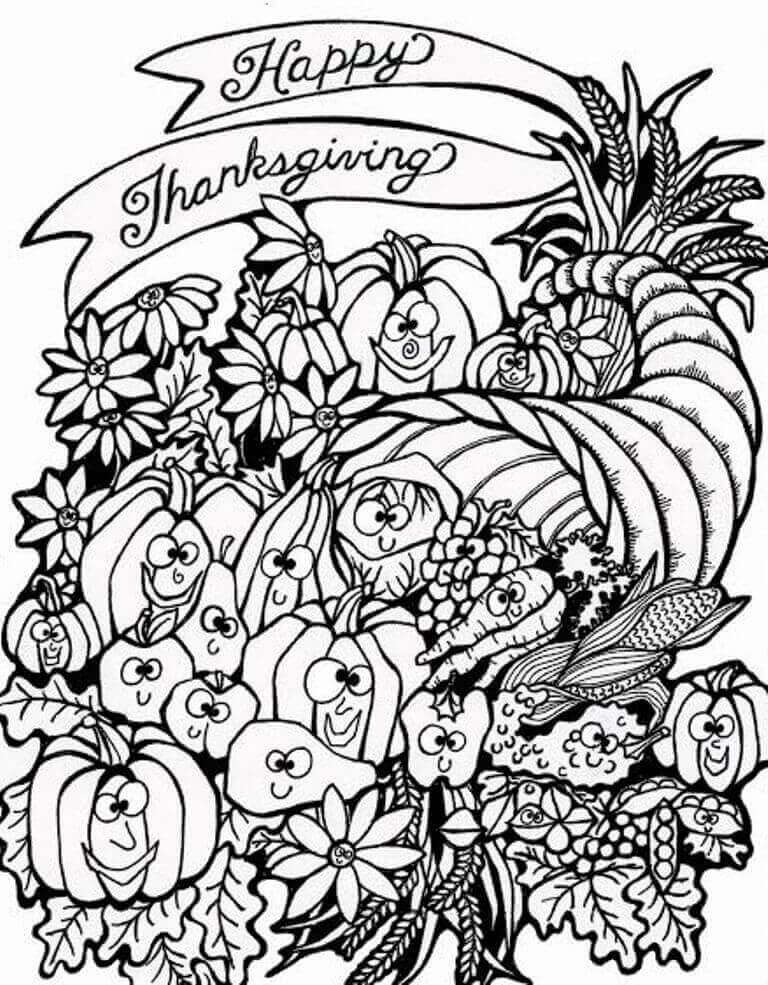 Thanksgiving Adult Coloring Pages
 Thanksgiving Coloring Pages World Makeup And Fashion
