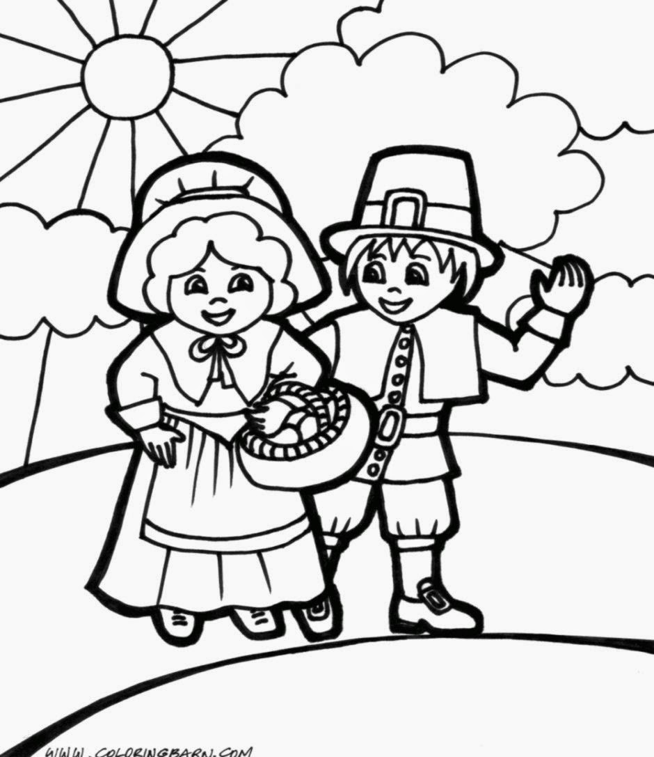 Thanksgiving Kids Coloring Pages
 Free Coloring Sheet