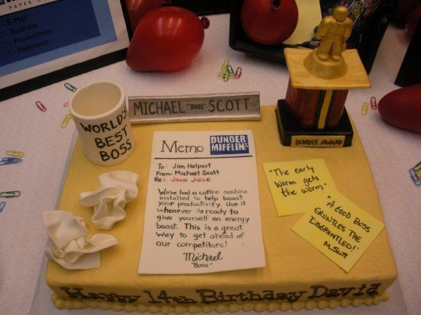 The Office Tv Show Birthday Party Ideas
 This cake was made to mimic the TV show The fice The