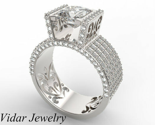 Thick Wedding Rings
 1 90 Ct Wide Band Princess Cut Diamond Ring Unique Custom