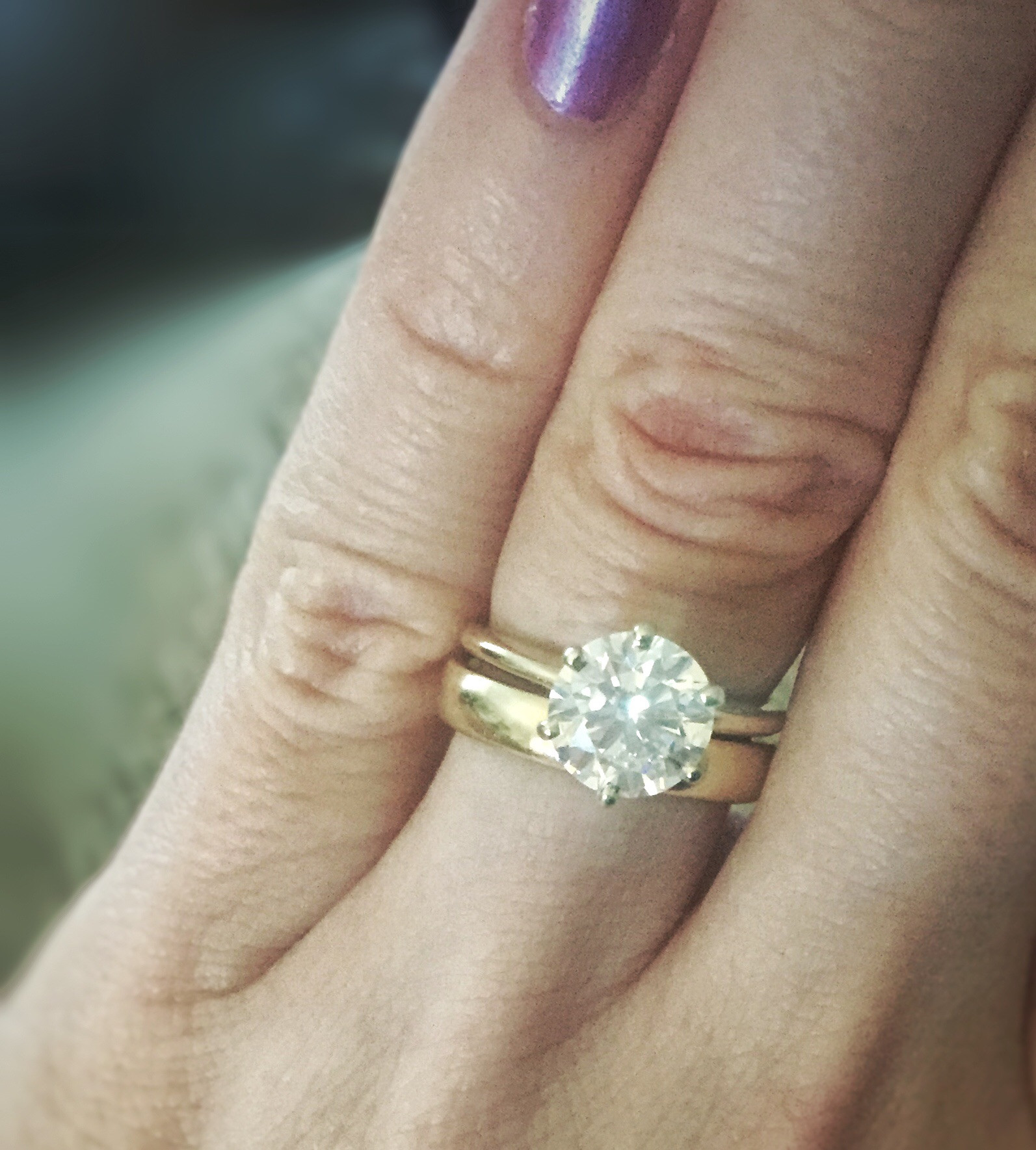 Thick Wedding Rings
 Thin engagement Ring Thick Wedding band Weddingbee