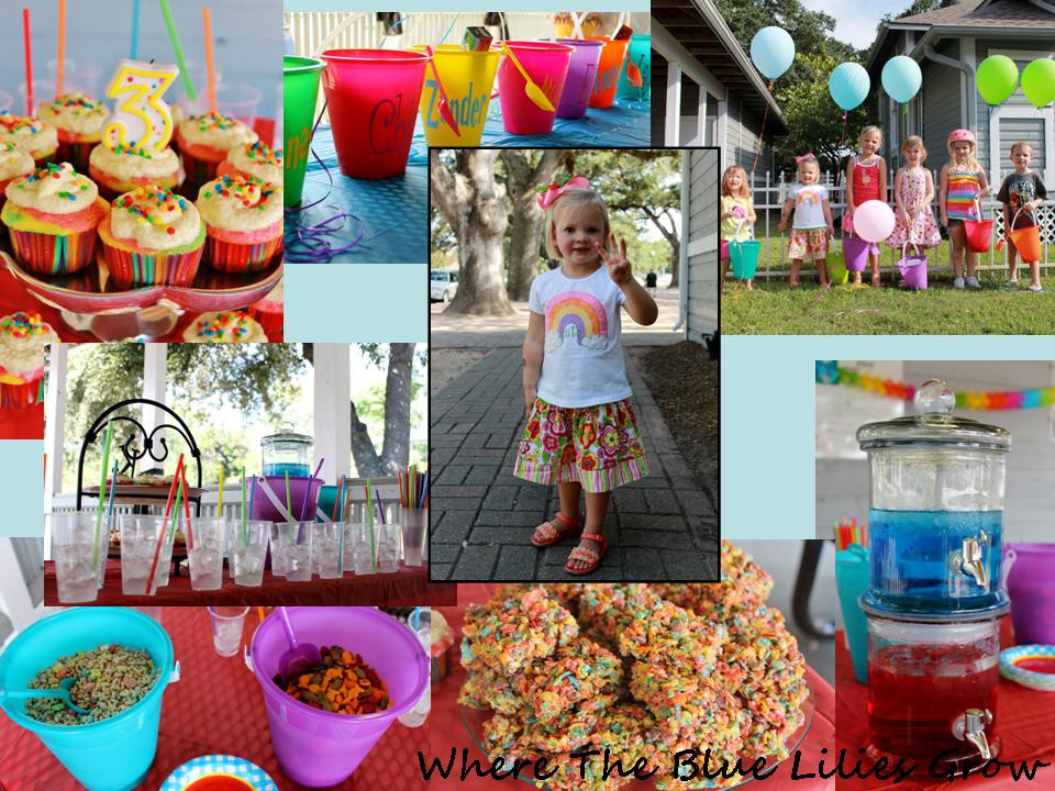 Three Year Old Birthday Party Ideas
 Where The Blue Lilies Grow Rainbow Birthday Party for a