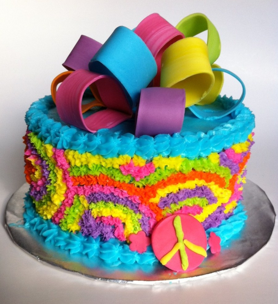 Tie Dye Birthday Cake
 Tie Dye Birthday Cake By Livia CakeCentral