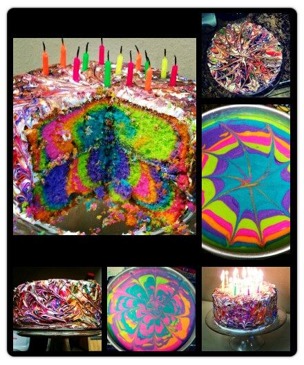 Tie Dye Birthday Cake
 MoonRuffle Tie Dye Birthday Cake