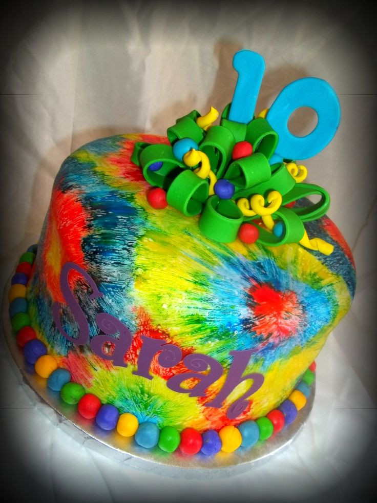 Tie Dye Birthday Cake
 17 Best images about Tie Dye Party on Pinterest