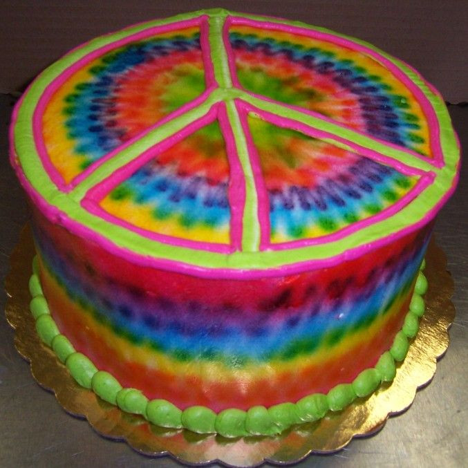 Tie Dye Birthday Cake
 tie dye peace sign cake Epic cakes