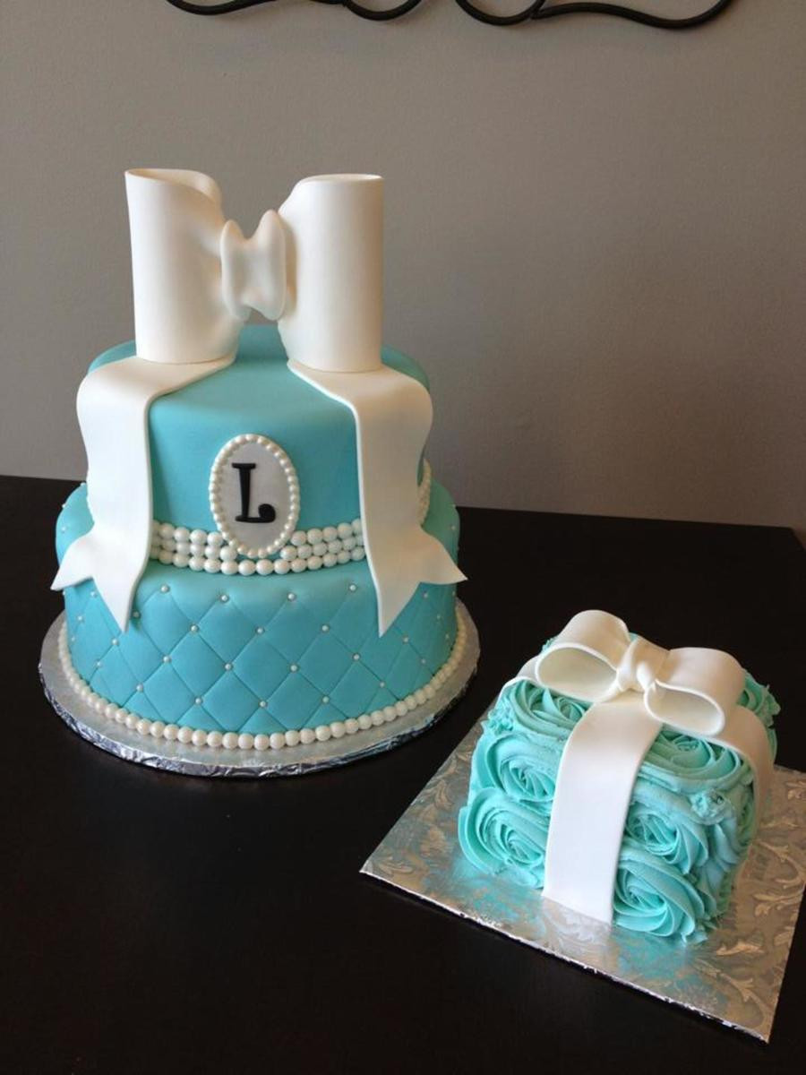 Tiffany Birthday Cake
 Tiffany Style First Birthday Cake With Matching Smash Cake