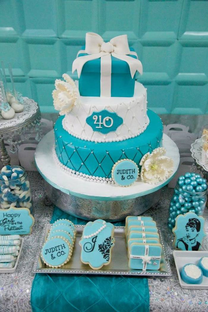 Tiffany Birthday Cake
 Kara s Party Ideas Tiffany & Co Inspired Birthday Party