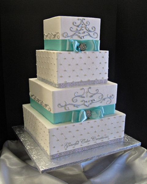 Tiffany Blue Wedding Cakes
 37 Elegant Tiffany Blue Wedding Cake Ideas Weddingomania
