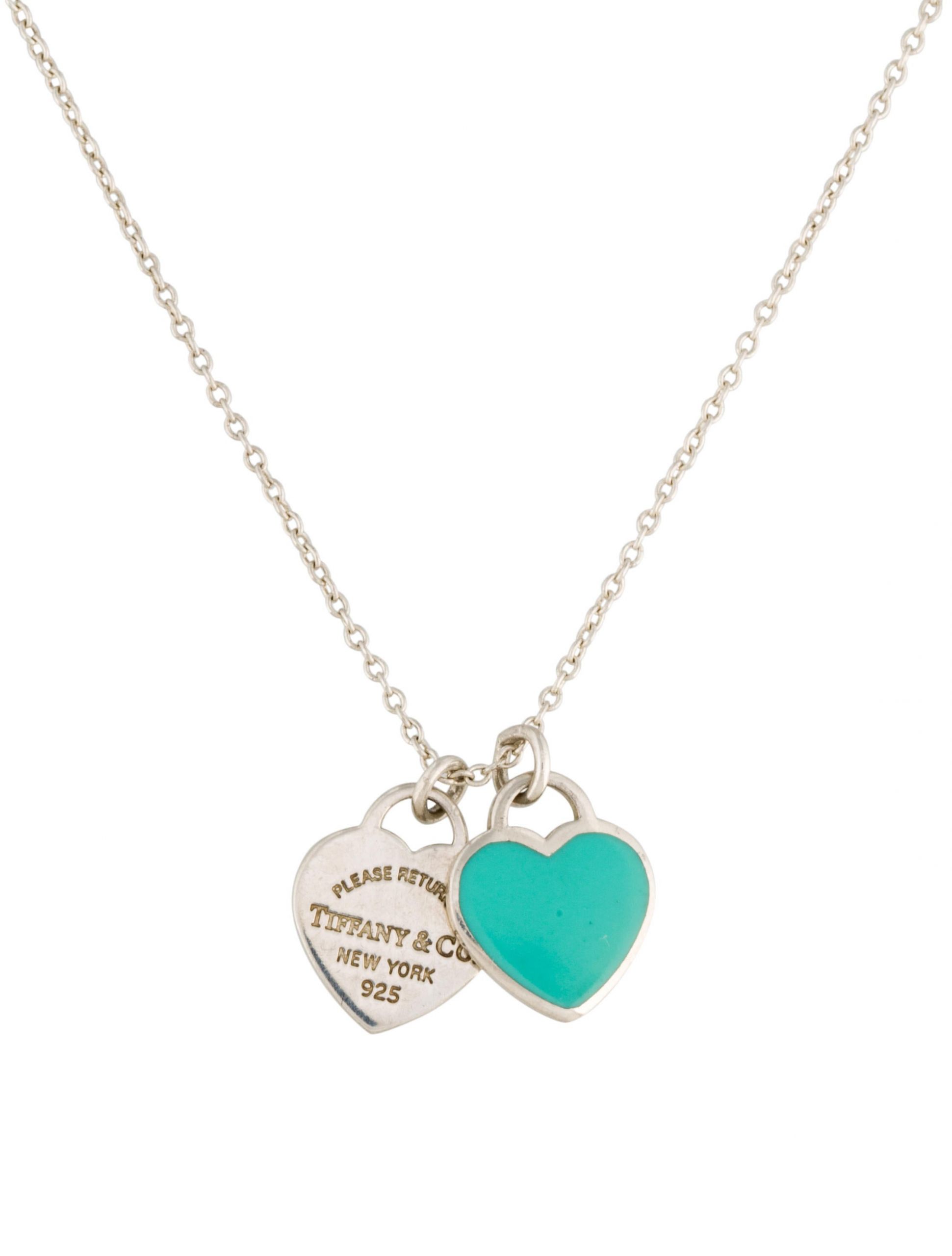 Tiffany Necklace Heart
 Tiffany & Co Mini Double Heart Tag Pendant Necklace