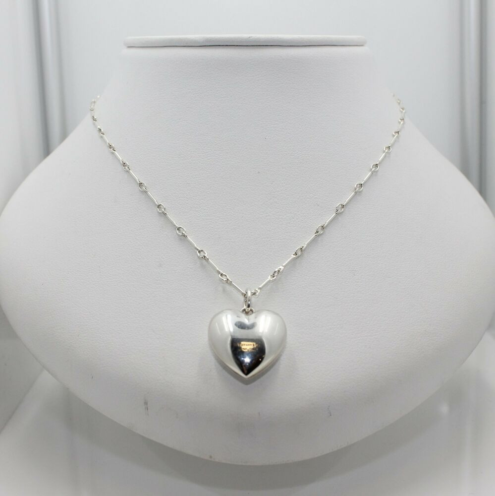 Tiffany Necklace Heart
 Authentic Vintage Tiffany & Co Puffed Heart Pendant