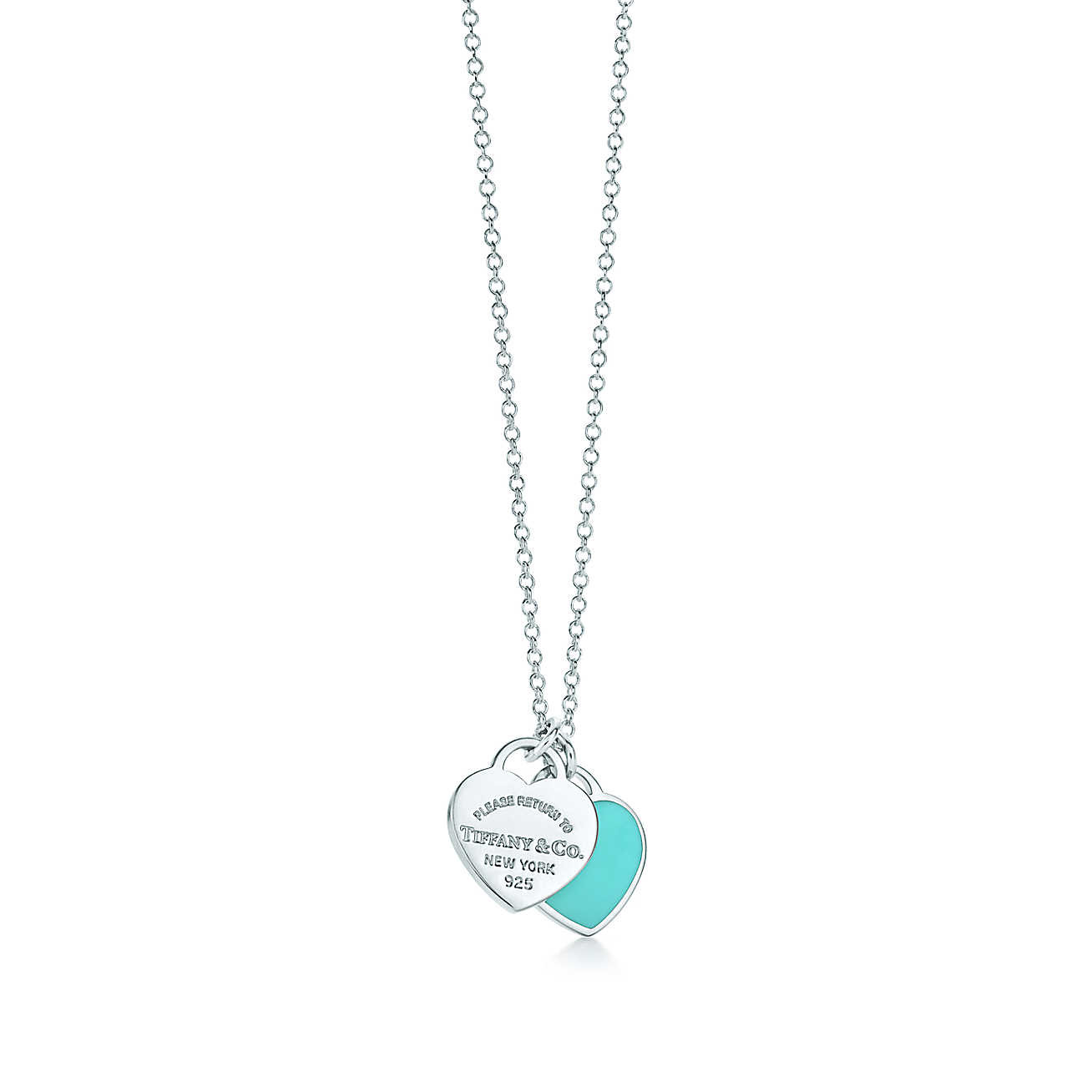 Tiffany Necklace Heart
 Return to Tiffany™ mini double heart tag pendant in silver