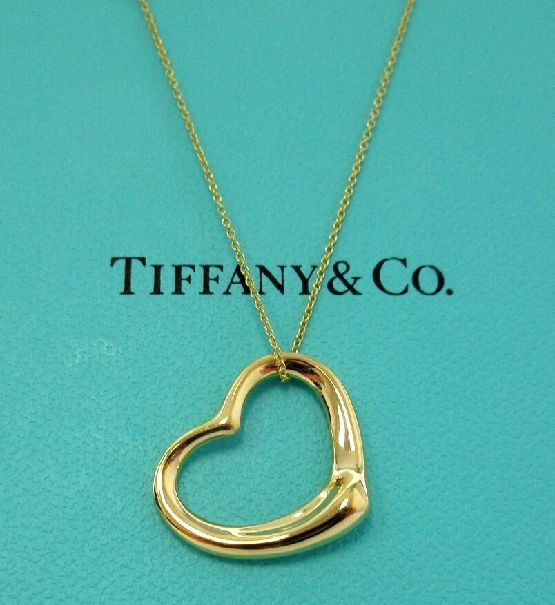 Tiffany Necklace Heart
 TIFFANY & Co 18K Gold Elsa Peretti Open Heart Pendant