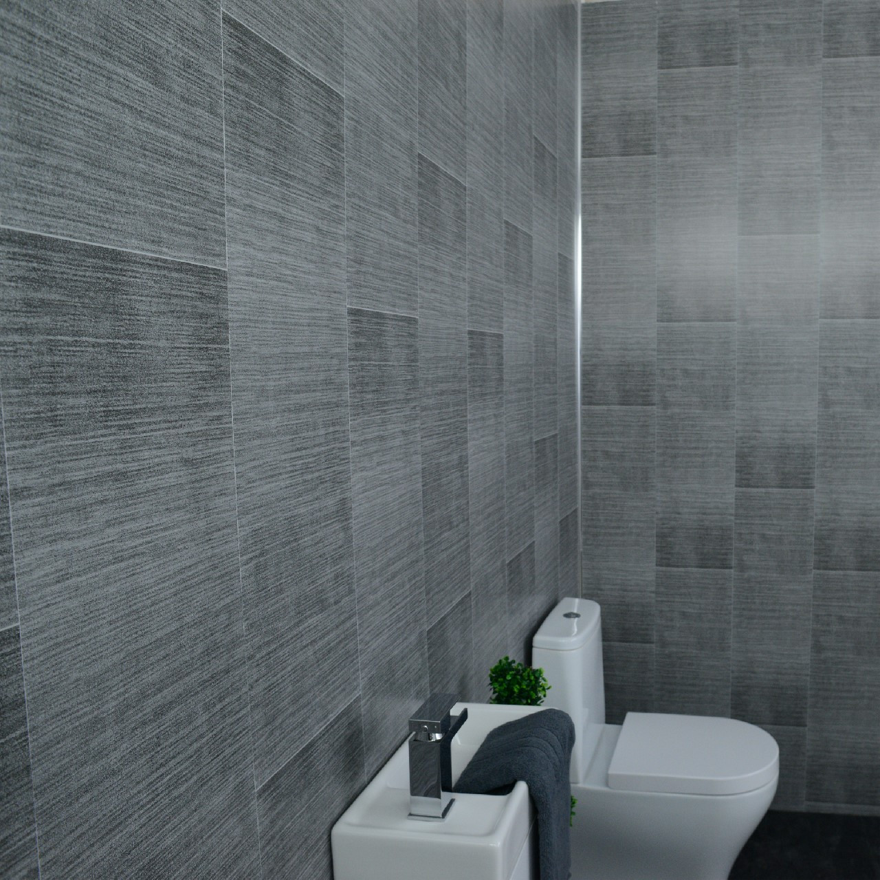Tile Sheets For Bathroom Walls
 Grey Panels Anthracite Tile Effect Cladding Gold Hues