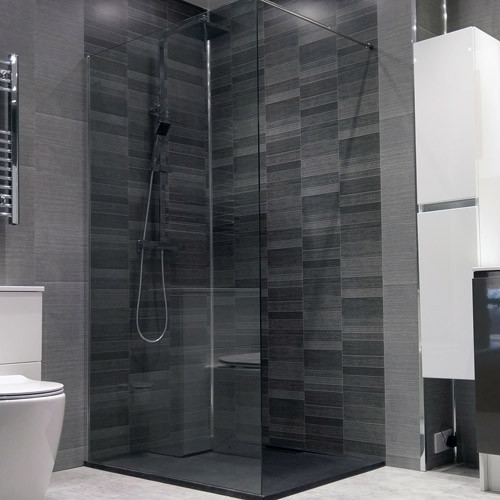 Tile Sheets For Bathroom Walls
 4 Anthracite Dark Grey Tile Effect Wall Panels Small Tile