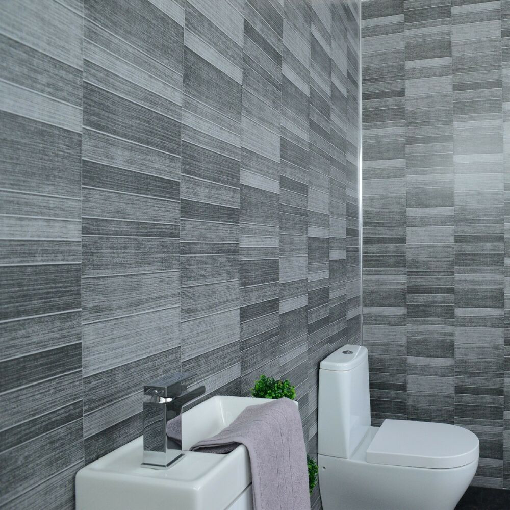Tile Sheets For Bathroom Walls
 Grey Tile Effect Bathroom Panels Anthracite Tile Cladding