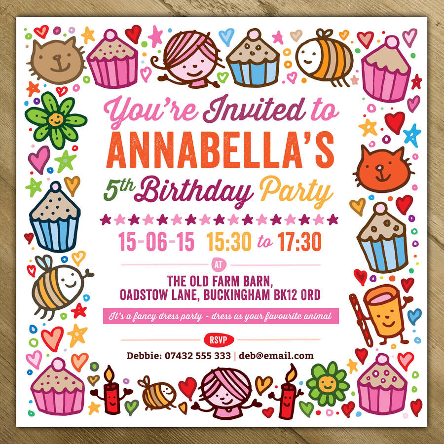 Toddler Birthday Invitations
 childrens party invitations by a is for alphabet
