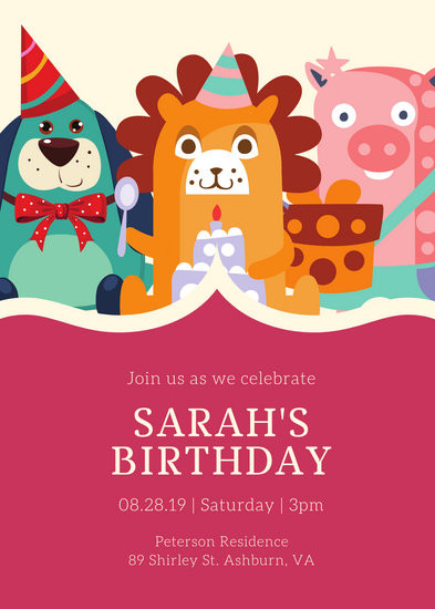 Toddler Birthday Invitations
 Customize 2 817 Kids Party Invitation templates online