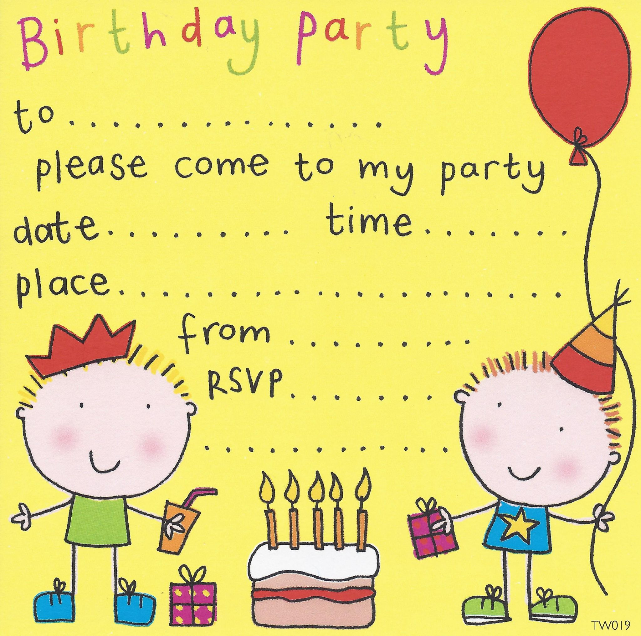Toddler Birthday Invitations
 FREE Birthday Party Invites for Kids – Bagvania