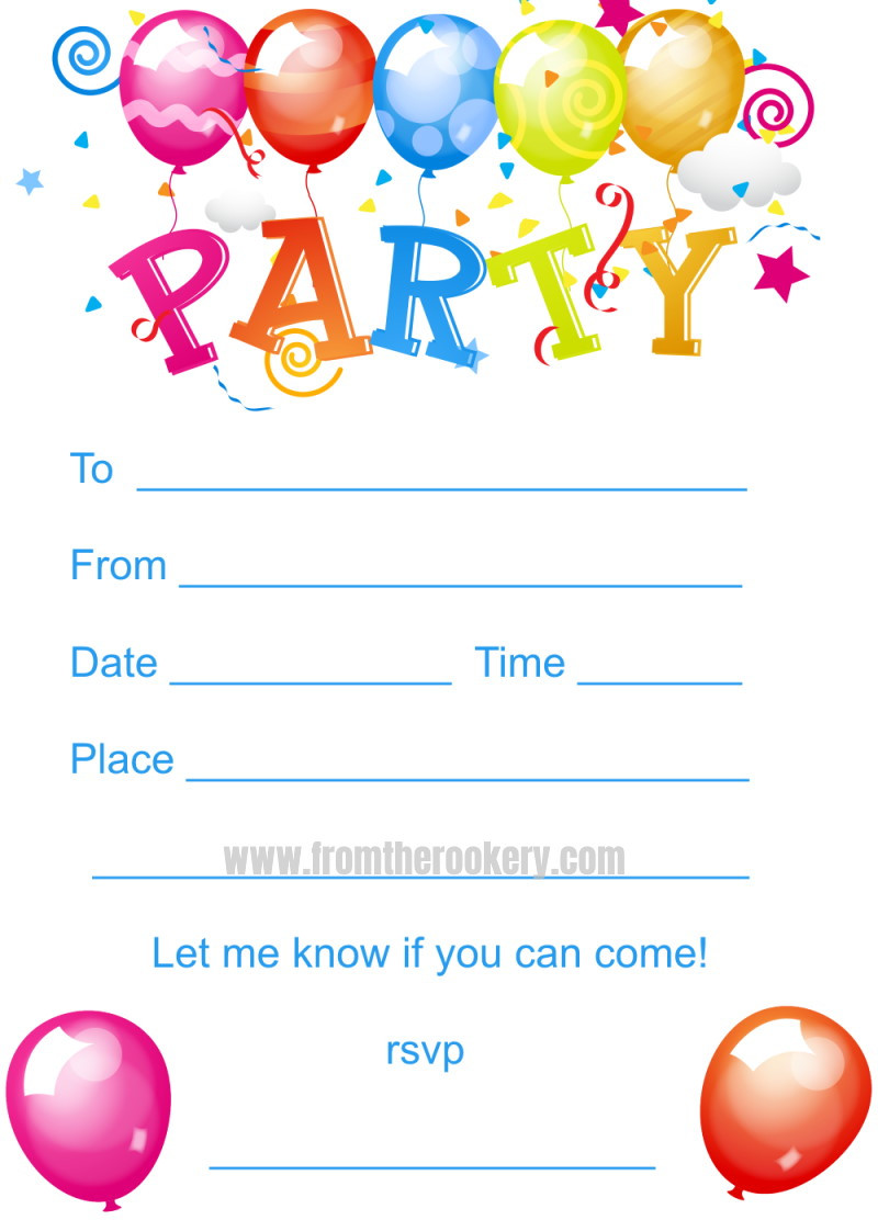 Toddler Birthday Invitations
 Kids Birthday Party Invites