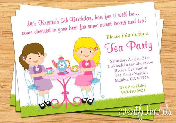 Toddler Birthday Invitations
 Tea Birthday Party Invitation for Kids