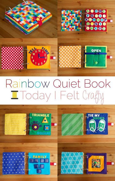 Toddler Quiet Book DIY
 Today I Felt Crafty Rainbow Quiet Book
