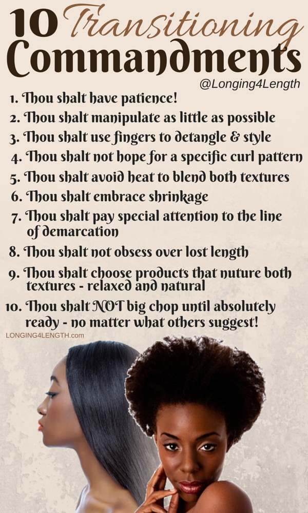 Transitioning Hairstyles From Relaxed To Natural
 10 Transitioning Hair mandments