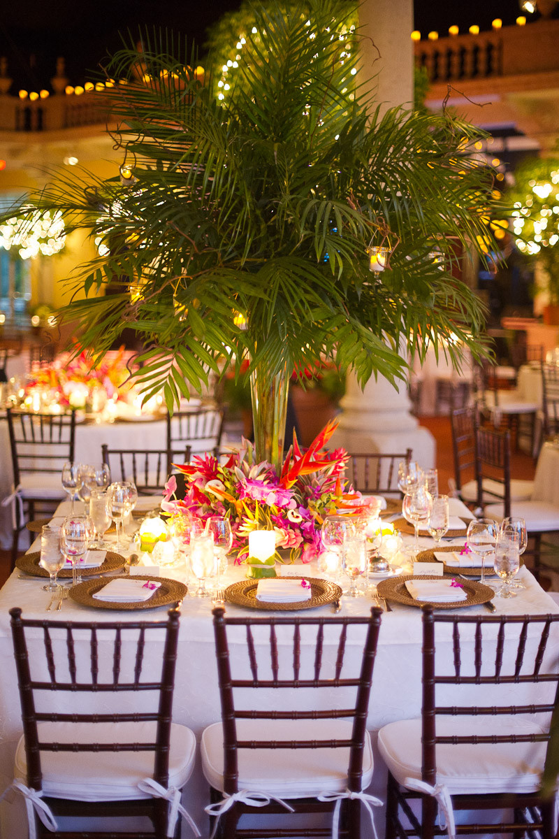 Tropical Themed Wedding
 Elegant Tropical Wedding Centerpiece Elizabeth Anne