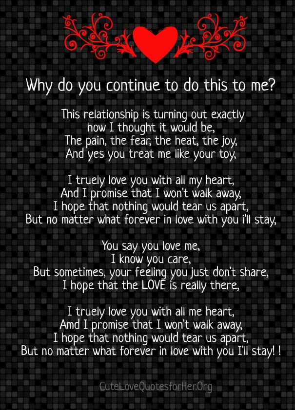 Troubled Relationship Quotes For Him
 8 Most Troubled Relationship Poems for Him Her