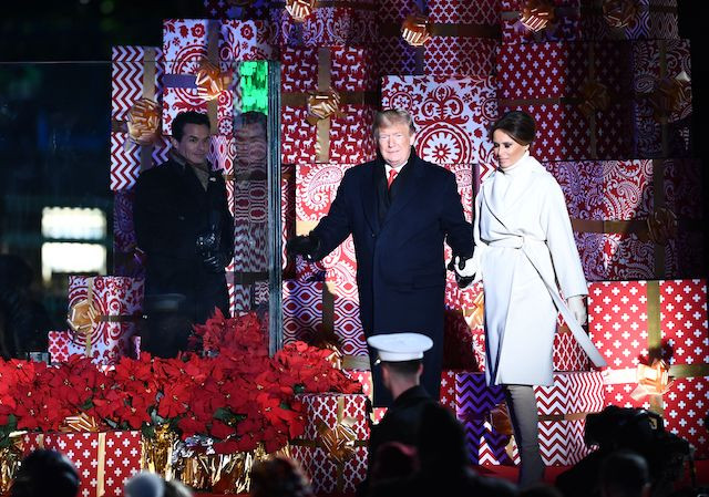 Trump Christmas Tree Lighting
 Melania Steals Show In Cream Colored Coat At The National