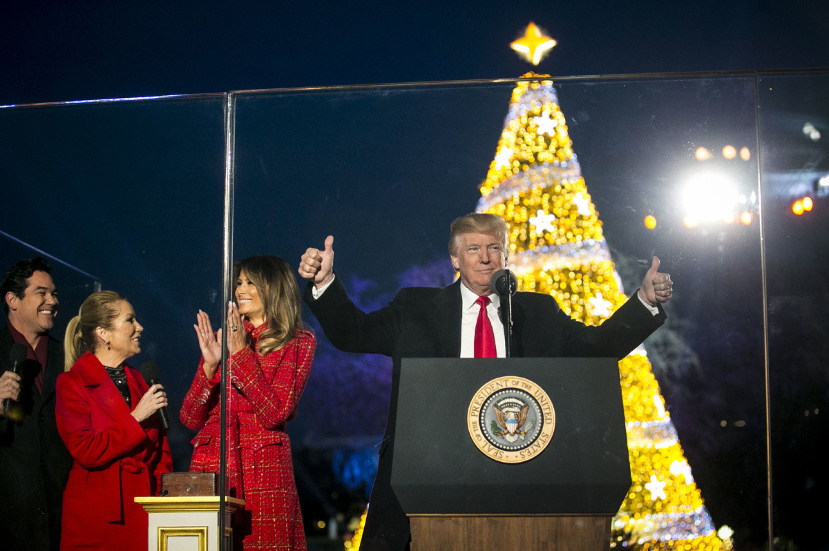 Trump Christmas Tree Lighting
 Trump wished country ‘Merry Christmas’ instead of ‘Happy