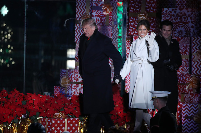 Trump Christmas Tree Lighting
 Melania Turns Heads In Festive Red Blue And White Plaid