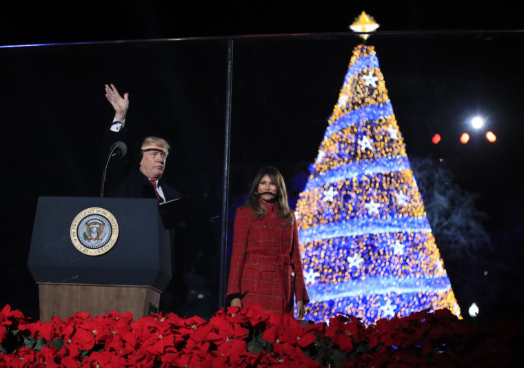 Trump Christmas Tree Lighting
 Trump Lights National Christmas Tree for 1st Time Video