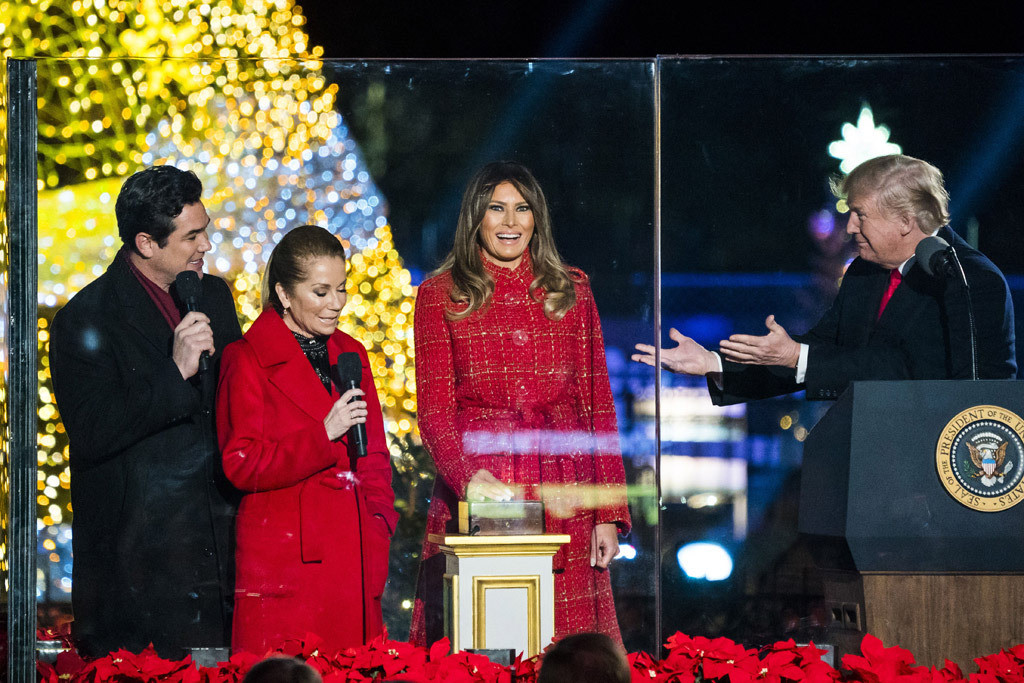 Trump Christmas Tree Lighting
 Melania Trump’s Christmas Tree Lighting Outfit Included 5