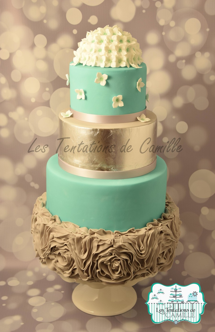 Turquoise Wedding Cake
 Turquoise & Gray Wedding Cake CakeCentral