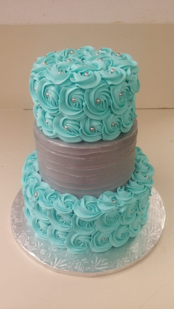 Turquoise Wedding Cake
 McKay s Bakery Bakery & Food Delivery in Abilene TX