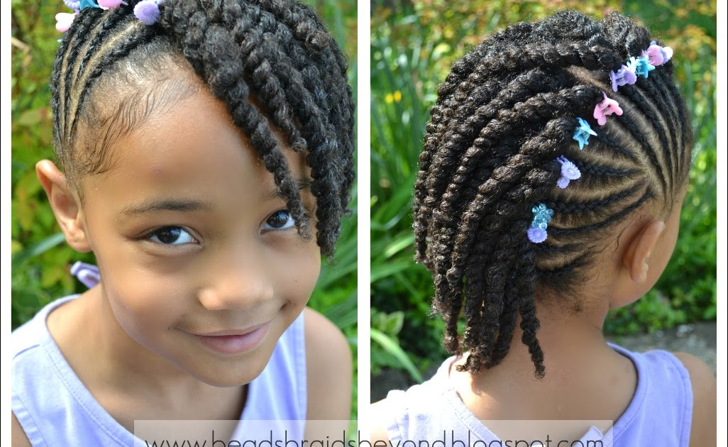 Twisted Hairstyles For Kids
 Side Cornrows with Two Strand Twists
