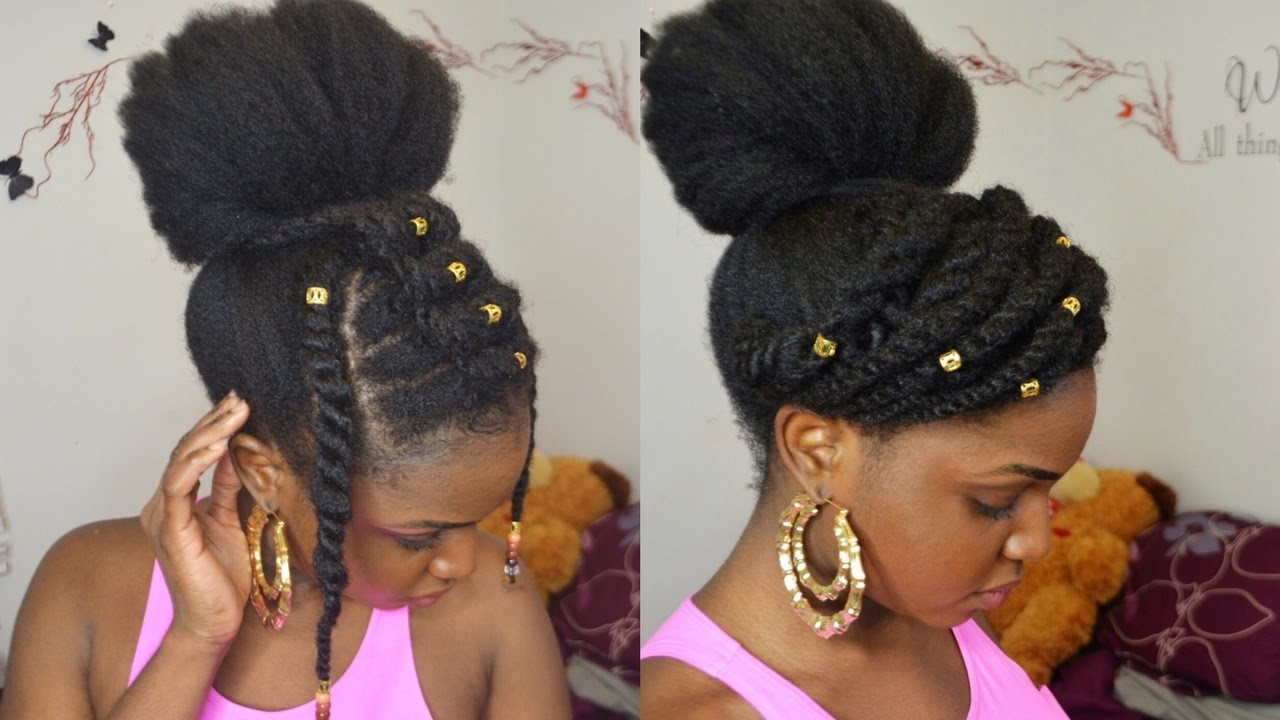 Twisted Hairstyles For Natural Hair
 BUN & TWISTS ON 4C NATURAL HAIR PROTECTIVE STYLE