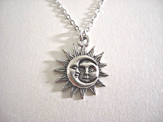 Twitches Necklace For Sale
 Sun And Moon Pagan Celestial Pendant Necklace on Luulla