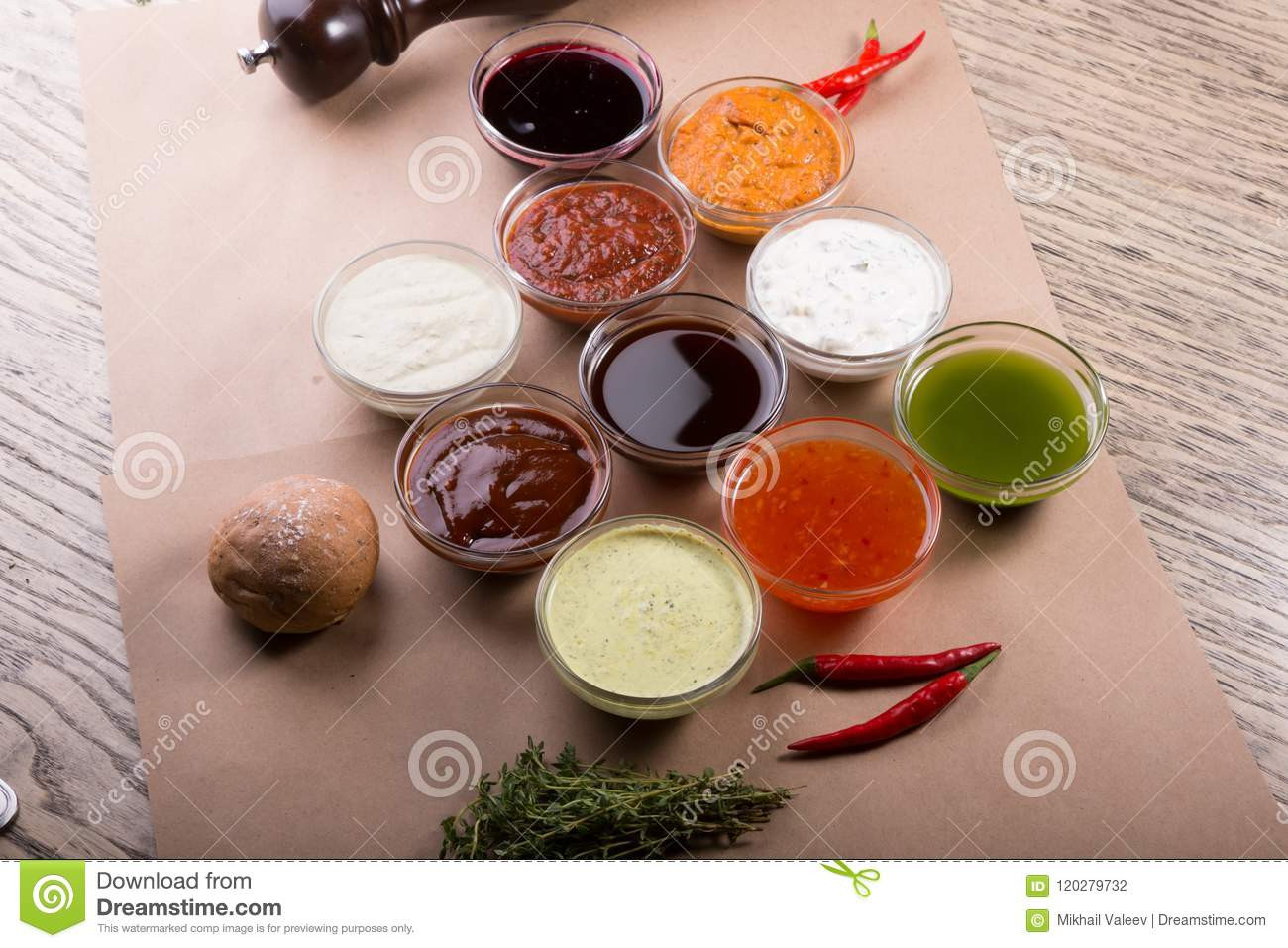 Types Of Bbq Sauces
 Different Types Sauces Background Stock Image