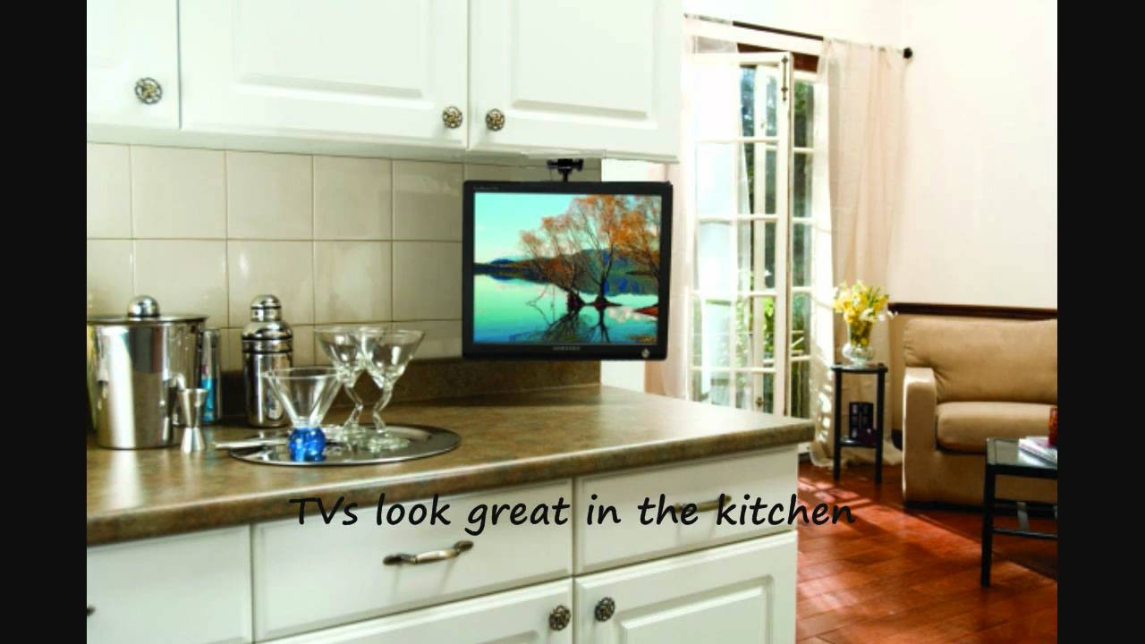 Undercounter Kitchen Tv
 Arrowmounts Flip Down Ceiling or Under Cabinet Mount for