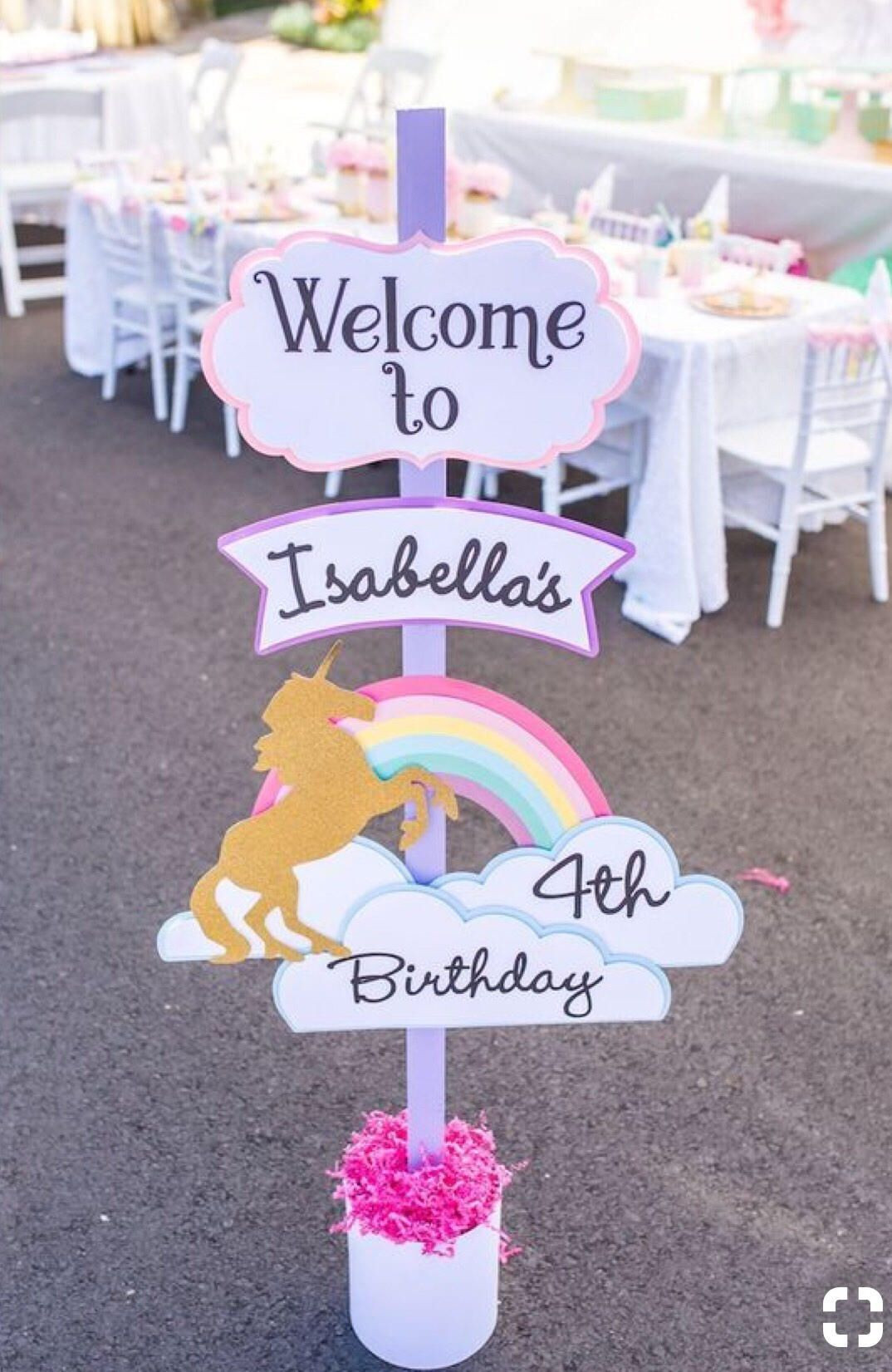 Unicorn Birthday Party Ideas Diy
 DIY Unicorn Birthday Wel e sign