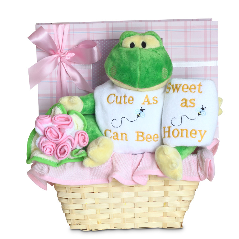 Unique Baby Gift Baskets
 Forever Baby Book "Cute as Can Bee" Baby Girl Gift Basket