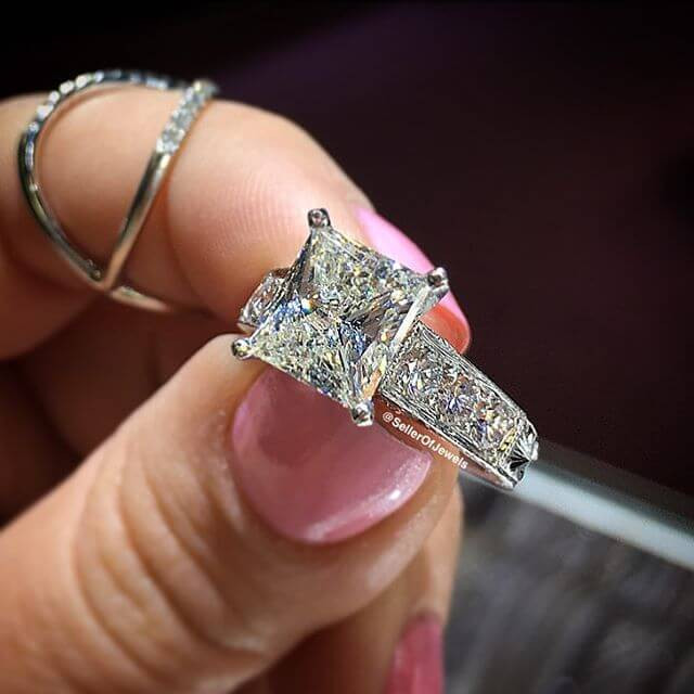 Unique Princess Cut Engagement Rings
 21 Vintage Princess Cut Engagement Ring Designs Trends