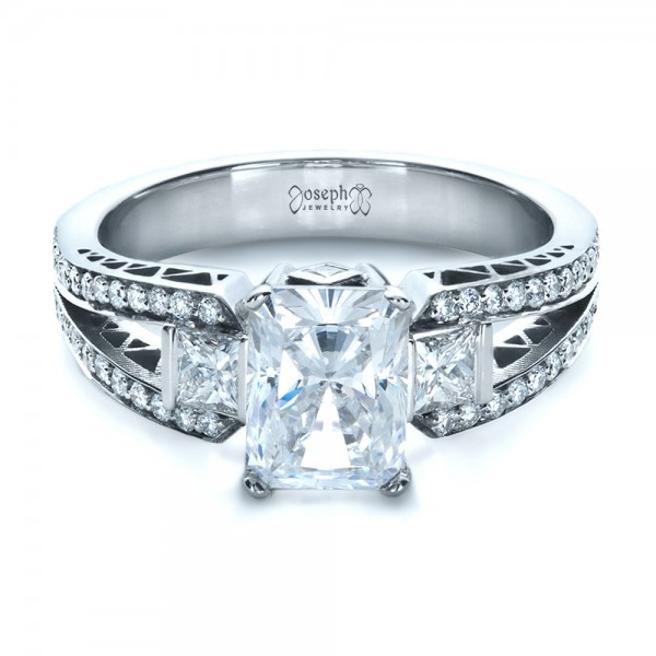Unique Princess Cut Engagement Rings
 Custom Princess Cut Diamond Engagement Ring 1208