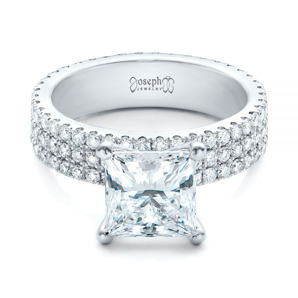 Unique Princess Cut Engagement Rings
 Custom Princess Cut Diamond Eternity Engagement Ring