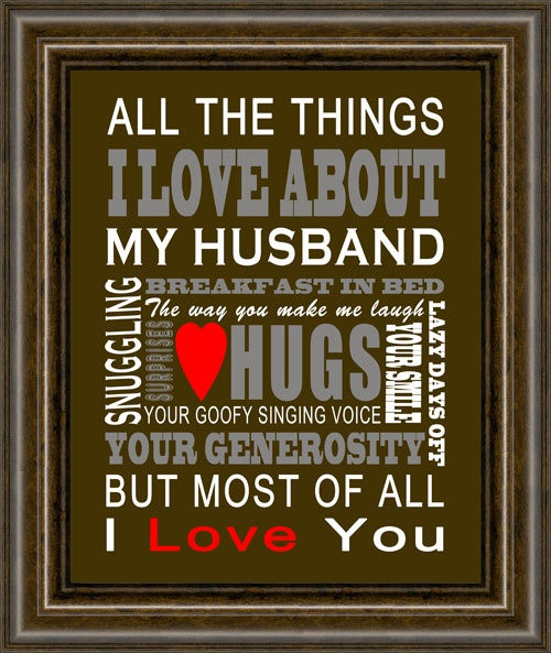 Unique Valentine Gift Ideas For Husband
 11x14" Personalized Valentines Day Gift Gifts for Him