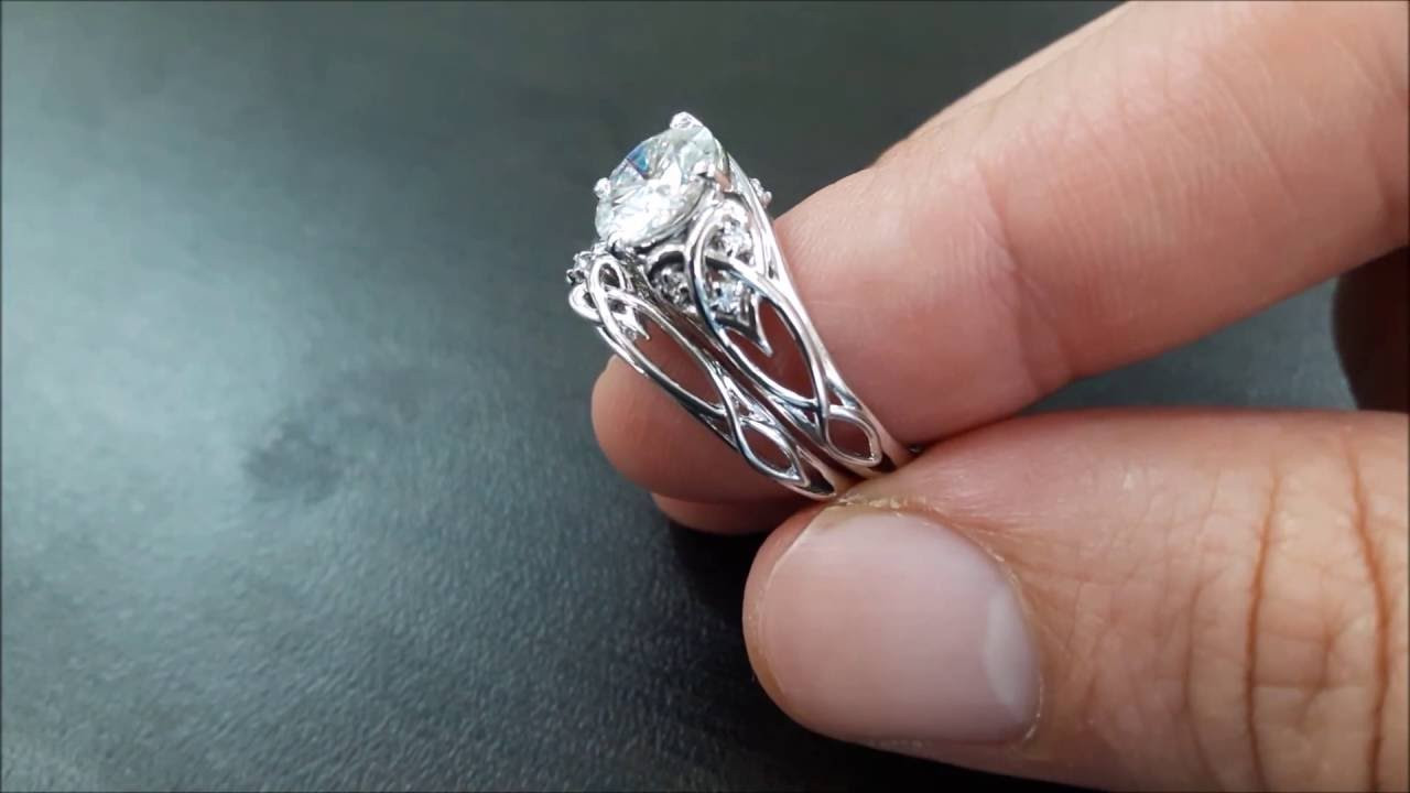 Unique Wedding Band Sets
 14K White Gold Unique Engagement Rings 2 Carat Diamond