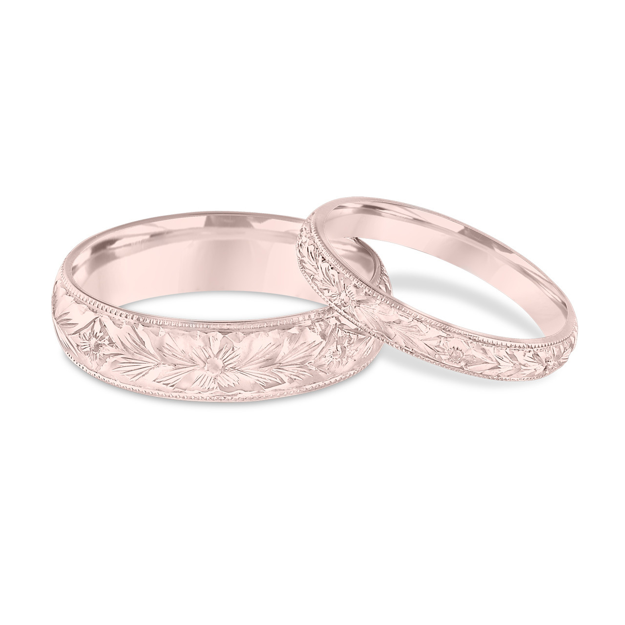 Unique Wedding Band Sets His And Hers
 His & Hers Wedding Bands Hand Engraved Wedding Bands